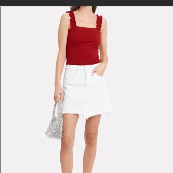 Intermix Red Ruffle Crop Tank, size medium - Picture 1 of 9